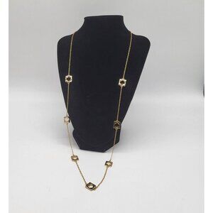 Kate Spade New York Hole Punch Cut out Gold Tone Long Necklace